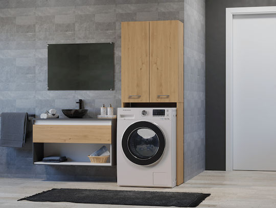 Topeshop Pola DD Баня Кабинет за пералня Ширина64xДължина30xВисочина183см Дъб