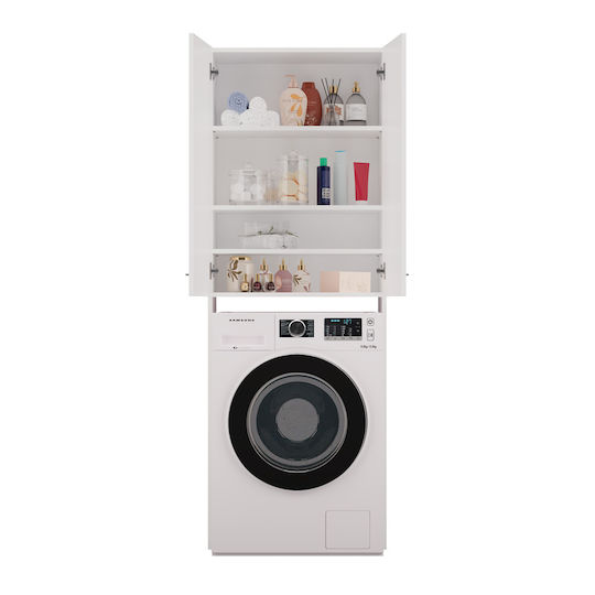 Topeshop Pola DD Ντουλάπι Μπάνιου Πλυντηρίου 64x30x183cm Λευκό