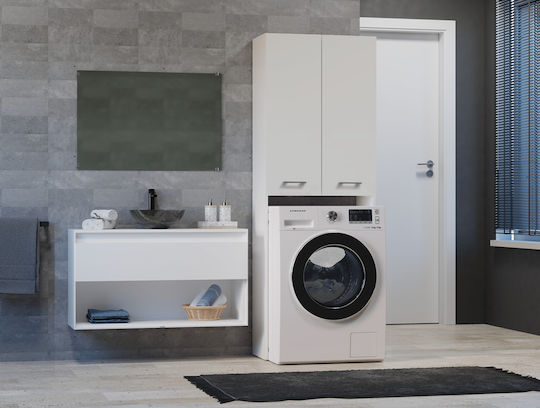 Topeshop Pola DD Ντουλάπι Μπάνιου Πλυντηρίου 64x30x183cm Λευκό