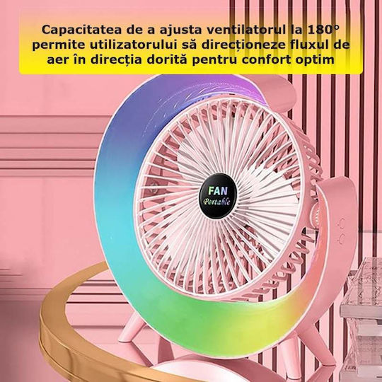 Ventilator De Mână USB Roz