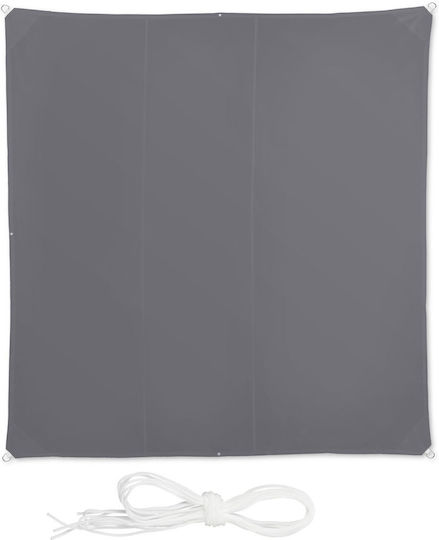Relaxdays Квадрат Shade Sail Сив с PVC покритие 5x5m 180гр/кв.м