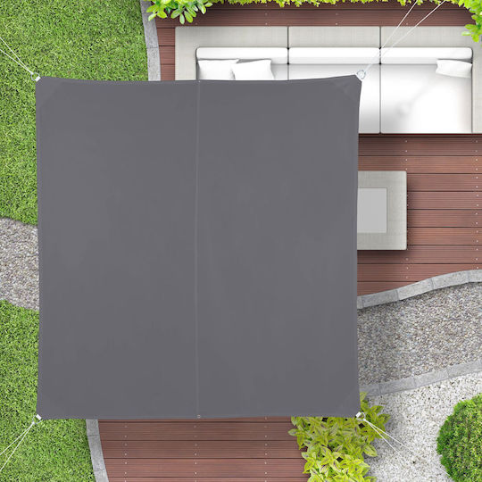 Relaxdays Platz Sonnensegel Gray mit PVC-Beschichtung 4x4m 180gr/m²