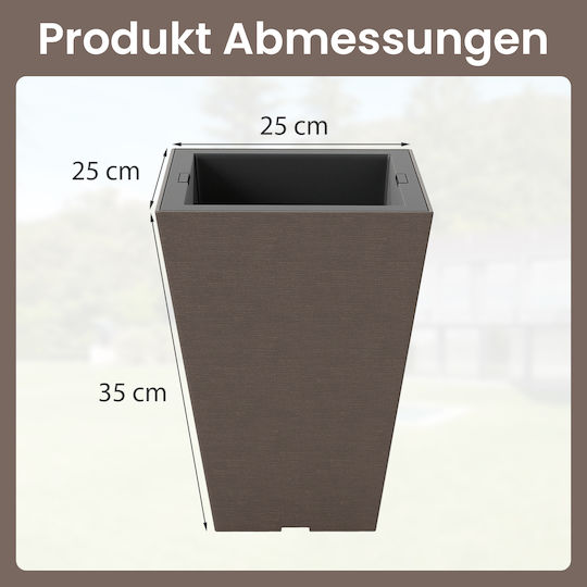 Costway Set 2 Pots Plastic Brown