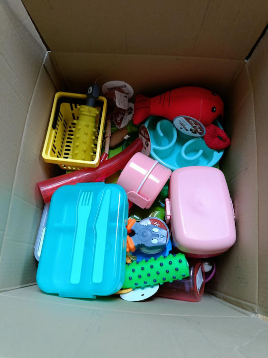 Set Over 60 Items Pet Accessories Dog Toys Containers Bottles and More