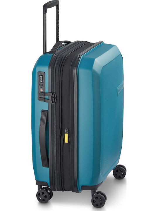 Delsey Anvers Cabin Hard Suitcase Blue with 4 Wheels Height 55cm