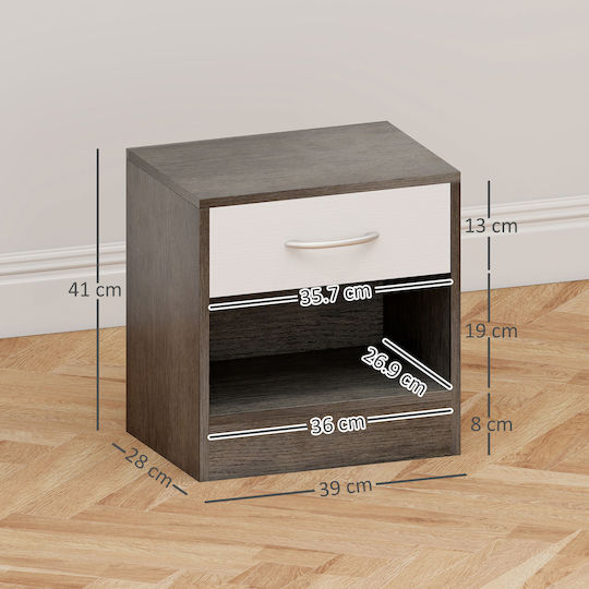 Noptiere Albe 2buc 39x28x41cm