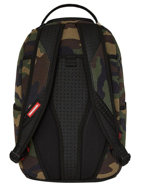 Sprayground Shark Central Camo Σχολική Τσάντα Πλάτης Γυμνασίου - Λυκείου με Θήκη για Παγούρι Central Camo 29 x 15 x 45εκ