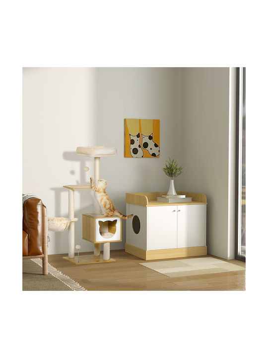 Pawhut Tree Scratching Post Beige 30x30x13cm