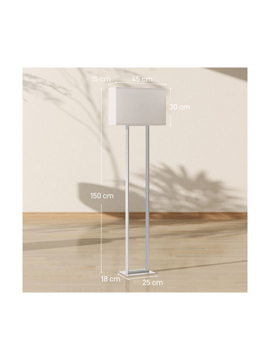 HomCom Floor Lamp H150cm. White