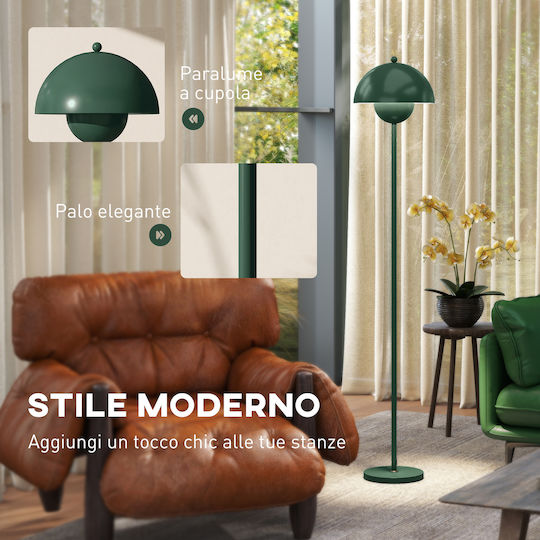 HomCom Floor Lamp H155xW30cm. with Socket for Bulb E27 Green