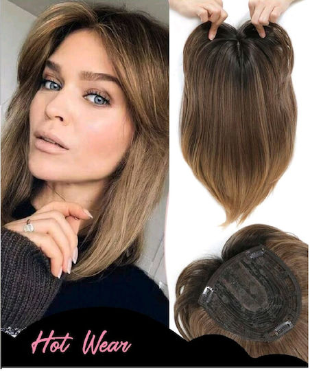 Erweiterung mit Clip in Kastanie Farbe 30.48cm Topper Toupet