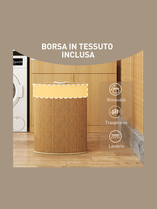 HomCom Καλάθι Απλύτων Bamboo με Καπάκι 35x35x60cm Καφέ HomCom Καλάθι Απλύτων Bamboo με Καπάκι 35x35x60cm Καφέ