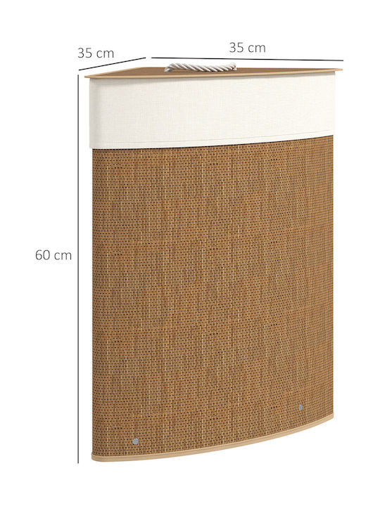 HomCom Καλάθι Απλύτων Bamboo με Καπάκι 35x35x60cm Καφέ