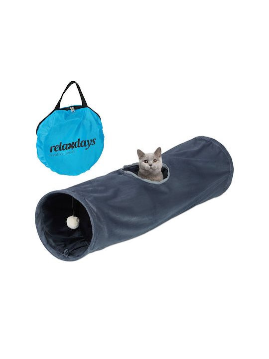 Katzenspielzeug Cat Play Tunnel Relaxdays Faltbar 88cm x 25cm Graues