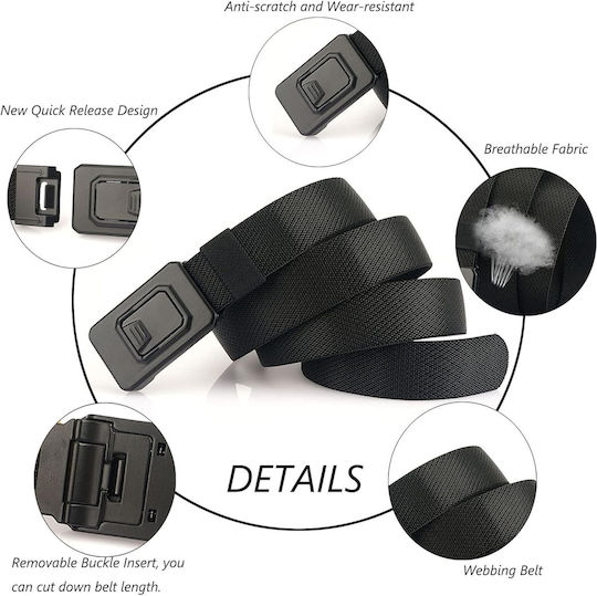 Мъжки Колан Военен Тип Molle Nylon Tactical Шест Цвята Катарама Quick Release Onesize Син Gy9q
