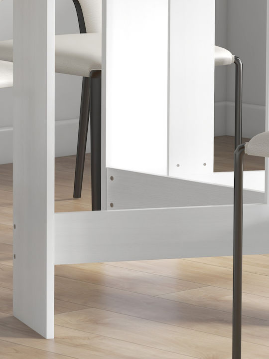 Tisch Küche Klappbar Holz White 163x80x75cm