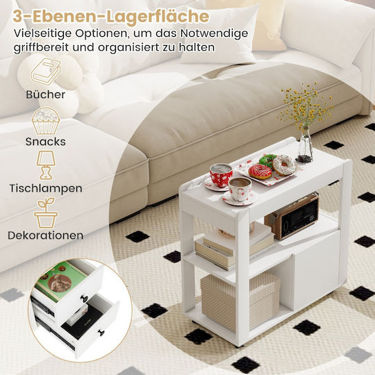 Costway Металик Бял Тролей JV12628WH Costway Металик Бял Тролей JV12628WH