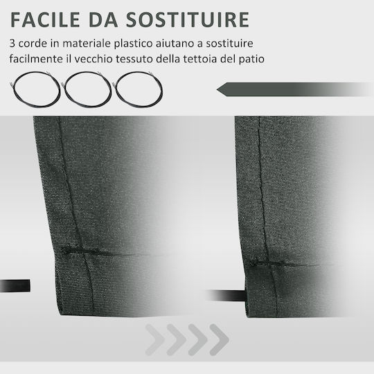 Outsunny Awning fabric Gray with PU Coating 2.5x4m