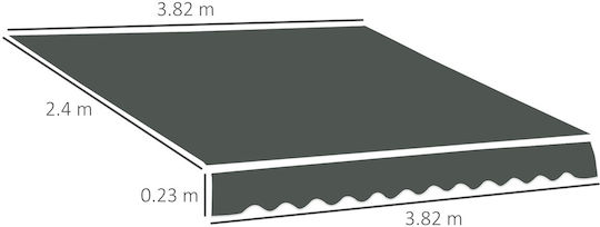 Outsunny Awning fabric Gray with PU Coating 2.5x4m
