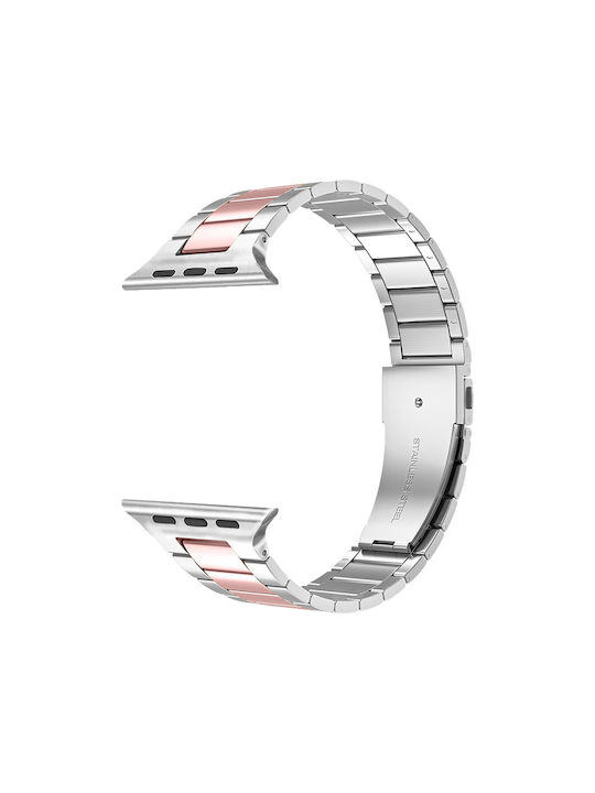 Curea Apple Watch 41mm 40mm 38mm Oțel Inele Argintiu Roz