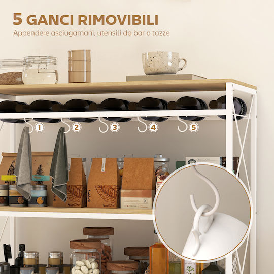 HomCom Metallisches Küchengestell Mit 3 Ebenen Braune 96.5x38x96.7cm