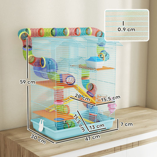 Pawhut Rodent Cage 47x30x59cm
