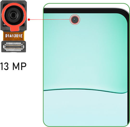 Clappio Предна Камера Xiaomi Redmi 13 4G Poco M6 13MP Сензор За Селфи Черен