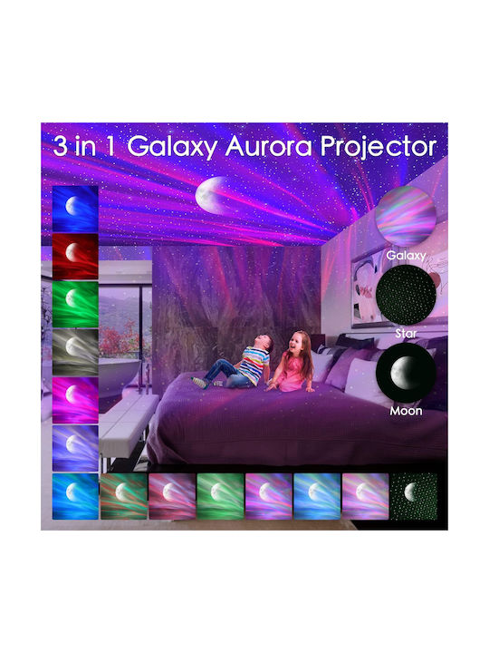 Led Kids Projector Lamp Ibell with Star Projection White