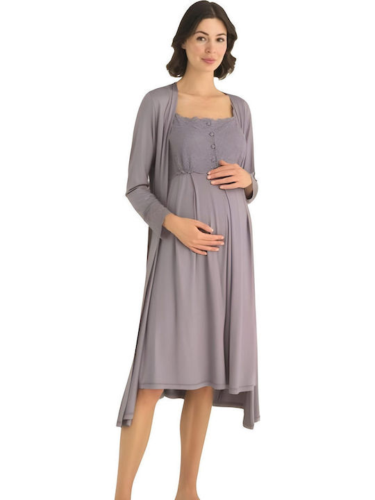 Monamise Robe Maternity & Nursing in Lilac color