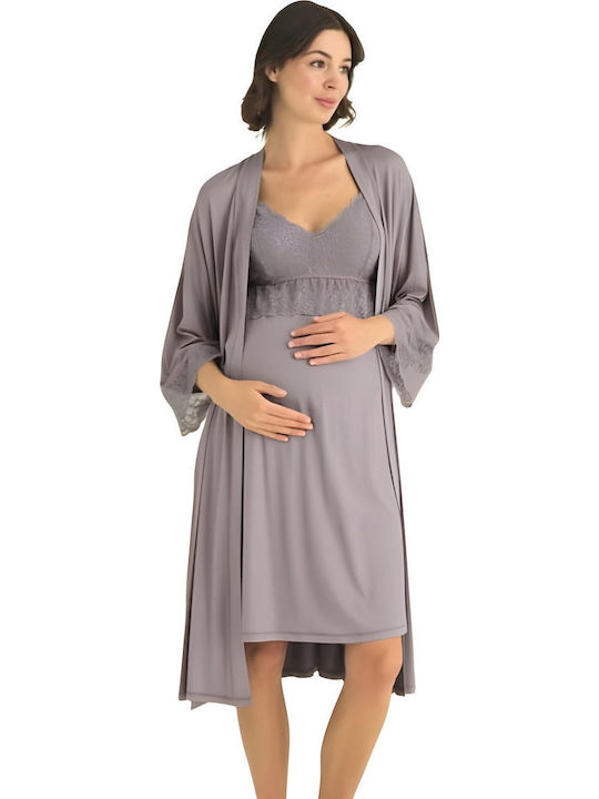 Angel's Secret Robe Maternity & Nursing in Lilac color
