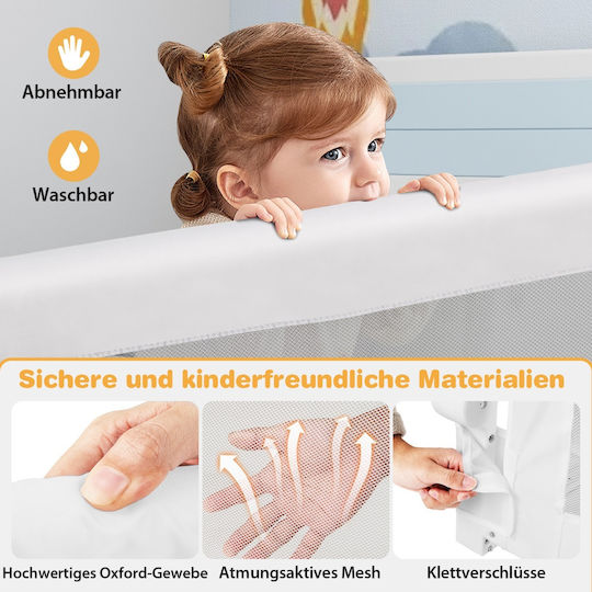 Costway Baby Bed Rail Guard Fabric in White Color 40x40x42cm