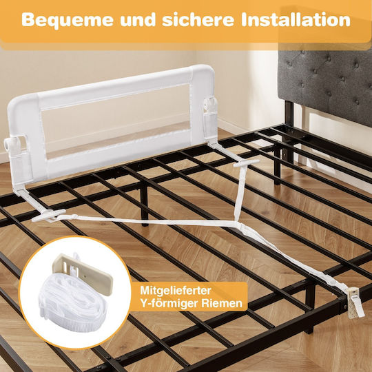 Costway Baby Bed Rail Guard Fabric in White Color 40x40x42cm