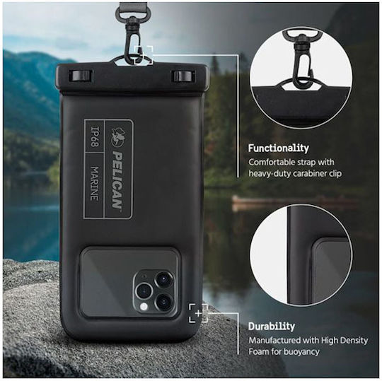 Case Mate Pelican Marine Series Водоустойчив Калъф за Смартфон с Подвижна Каишка Черен