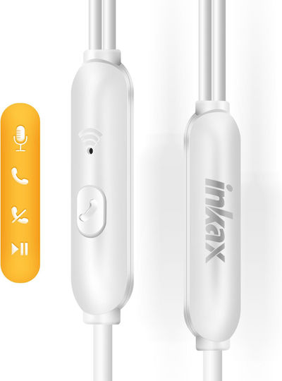 Inkax 3.5 Mm Kabelkopfhörer Mit Eingebautem Mikrofon Weiß