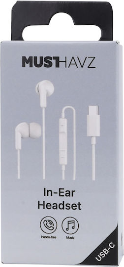 Grab 'n Go Usb-c Wired In-ear Headphones Microphone Remote Control White