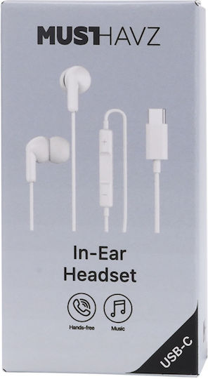 Grab 'n Go Usb-c Wired In-ear Headphones Microphone Remote Control White