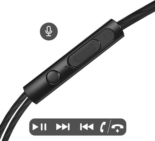 Akashi 3.5 Mm Wired Headphones Built-in Microphone Black
