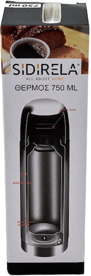 Sidirela Μπουκάλι Θερμός Ανοξείδωτο 500ml Ασημί με Καπάκι-Κύπελλο