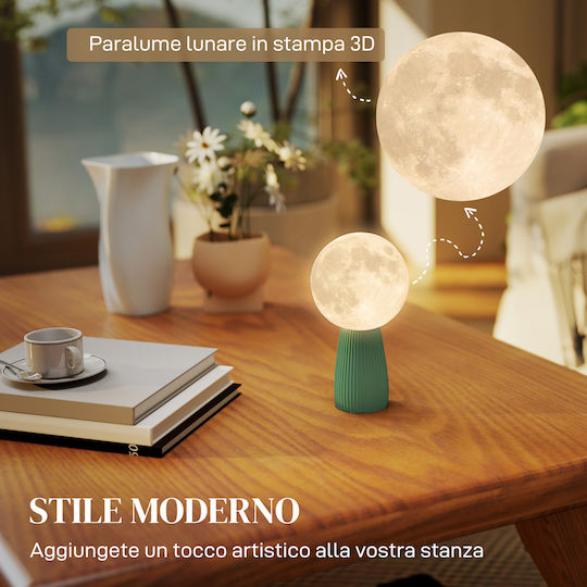 HomCom Φωτιστικό LED Θερμό Λευκό Moon Light