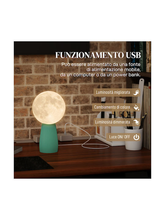 HomCom Dekorative Lampe Mondlicht Weiß