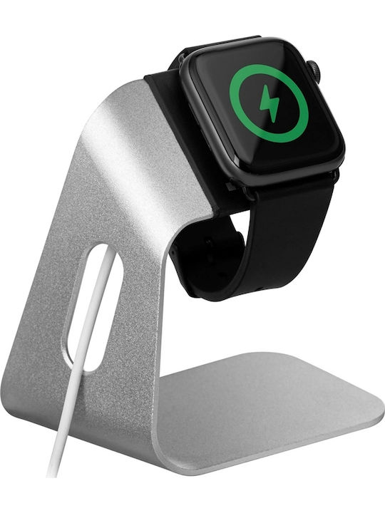 Eko Modern Resistant Steel Charging Stand Apple Watch Silver