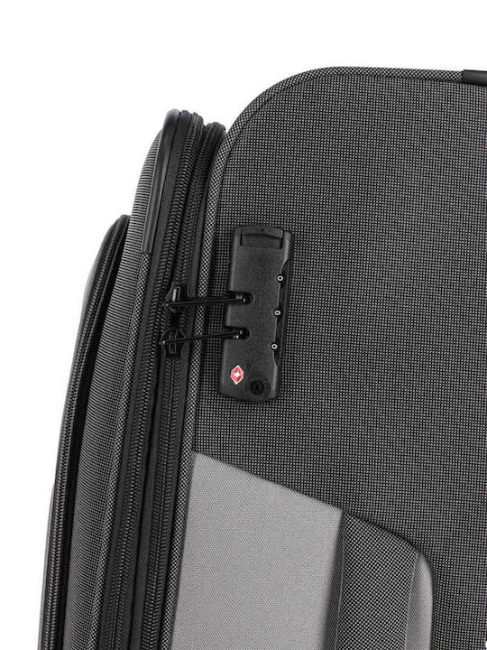 Travelite Valiză De Călătorie Cabina Material Textil Gri Neagră Cu 2 Roți Înălțime 55 Cm