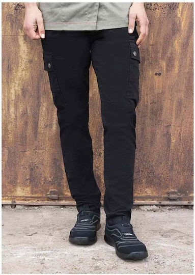 Pantaloni Chef Femeie Negri Sintetici Cargo Rock Chef Stage2