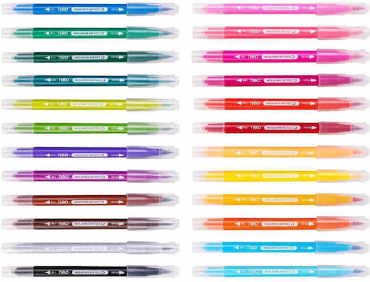 Deli Color Emotion Μαρκαδόροι Ζωγραφικής 8mm με Διπλή Μύτη, Πλενόμενοι Σετ 12 χρώματα