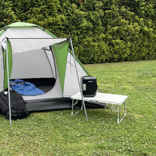 Trizand Table Aluminum for Camping Foldable in Case 40x26x26cm Beige