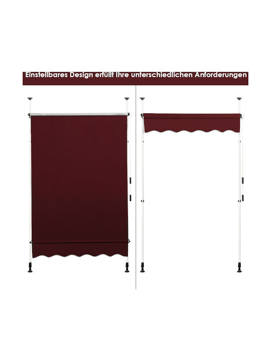 Costway Terrace Wall Tent with LED Light Red 1.5x2cm