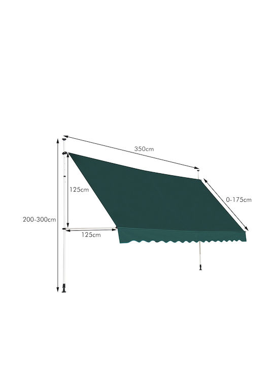 Costway Cort Terasă Verde x1.9m