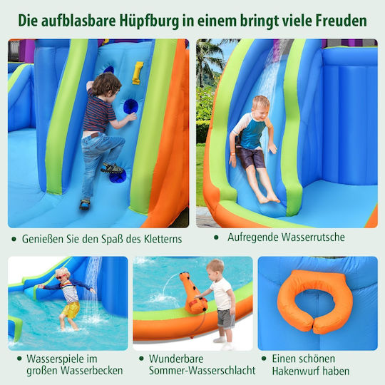 Costway Φουσκωτό Splash & Fun με Τσουλήθρα για 3-10 Ετών