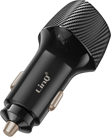 Linq Car Charger 48w Usb-c + Usb Quick Charge Carbon Design Black