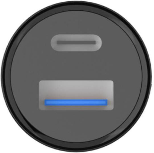 Jaym 30W USB-A QC USB-C PD Schnelles Auto-Ladegerät Schwarz